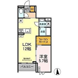 つくばエクスプレス 六町駅 徒歩7分の賃貸アパート 3階1LDKの間取り