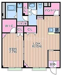 シュバーンII 1階1LDKの間取り