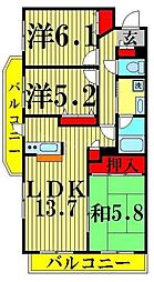 JR常磐線 亀有駅 徒歩7分の賃貸マンション 3階3LDKの間取り