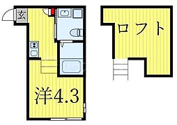 京成本線 堀切菖蒲園駅 徒歩2分の賃貸アパート 1階ワンルームの間取り