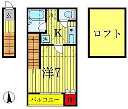 京成金町線 柴又駅 徒歩12分の賃貸アパート 1階1Kの間取り