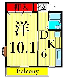 ＦＫハイム 1階1DKの間取り