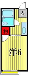 JR総武線 新小岩駅 徒歩11分の賃貸アパート 1階1Kの間取り