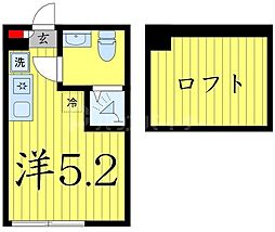 JR総武線 新小岩駅 徒歩10分の賃貸アパート 2階ワンルームの間取り