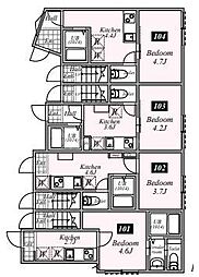 北総鉄道 新柴又駅 徒歩7分の賃貸アパート 1階1Kの間取り