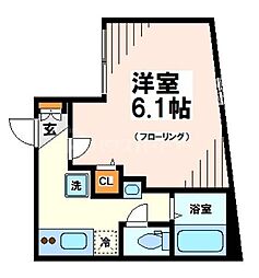 グランクオール Hills青砥 1Kの間取図画像