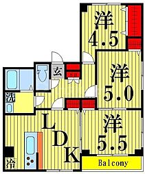 アーク鐘ヶ淵 3LDKの間取図画像