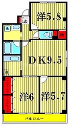 グランドール 3LDKの間取図画像