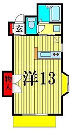 メゾンカープ ワンルームの間取図画像
