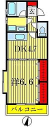 ヴィラージュ 1DKの間取図画像