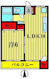 高石マンション 1LDKの間取図画像