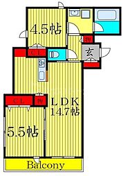 江戸川区松島3丁目マンション 2LDKの間取図画像