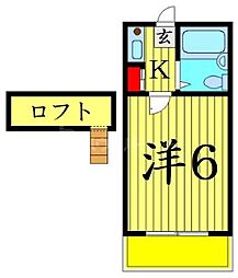 カーサ青砥 1Kの間取図画像