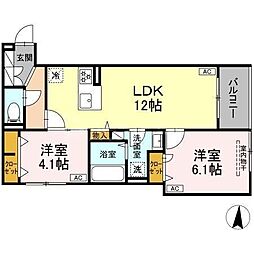 セレスティア柴又V五月雨 2LDKの間取図画像