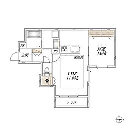 T-Maison 1LDKの間取図画像