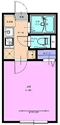 Sol-HiroaYOTSUGI 1Kの間取図画像
