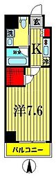 コンフォリア錦糸町DEUX 1Kの間取図画像
