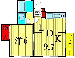 MERIDIAN5 1LDKの間取図画像