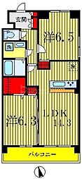 プリムヴェール金町 2LDKの間取図画像