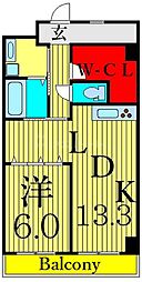 ワイ・エム・ガーデン 1LDKの間取図画像