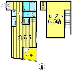 リバティ青戸 ワンルームの間取図画像