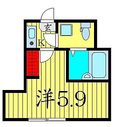 クレスト立石 1Kの間取図画像
