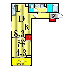 FUKU Stage 1LDKの間取図画像