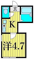 フルーリエ小岩 1Kの間取図画像