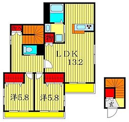 ラロワール 2LDKの間取図画像