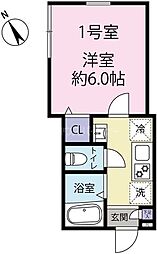 LIFE TOWN AOTO 1Kの間取図画像