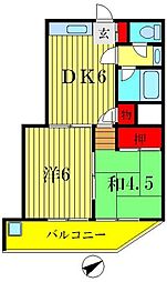 三洋ガーデン立石 2DKの間取図画像