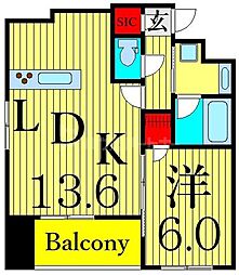 アーバンパーク立石 1LDKの間取図画像