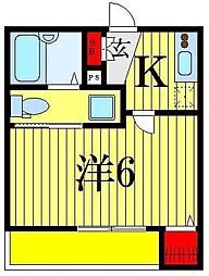 ラフィーノメゾン柴又 1Kの間取図画像