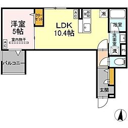 セレスティア東小岩II 1LDKの間取図画像