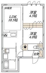 Aoto NANA 2LDKの間取図画像