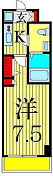 ラドゥセールお花茶屋1 1Kの間取図画像