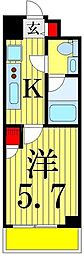 ライジングプレイス堀切 1Kの間取図画像