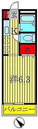 メゾンソレジオ 1Kの間取図画像
