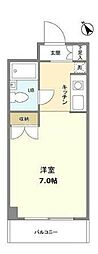 アルモニコンフォール ワンルームの間取図画像