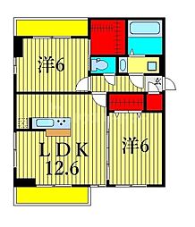 セレシェイラ参番館 2LDKの間取図画像