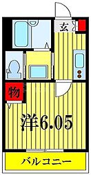 パサージュ東金町 1Kの間取図画像