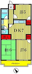 ドミール四ツ木 3DKの間取図画像