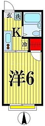 シティハイムマツイ 1Kの間取図画像