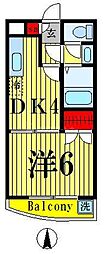 キャッスル小林 1Kの間取図画像