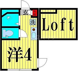 カーサ・イリス ワンルームの間取図画像