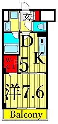 グレイスヴィラ 1DKの間取図画像