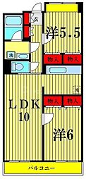 フィールランド 2LDKの間取図画像
