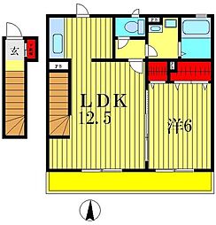 フィーユ1 1LDKの間取図画像