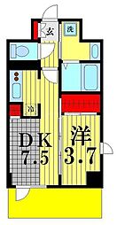 ラピス曳舟 1DKの間取図画像