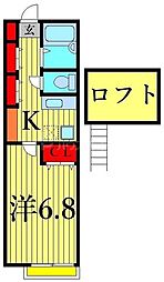 イオ・グレース 1Kの間取図画像